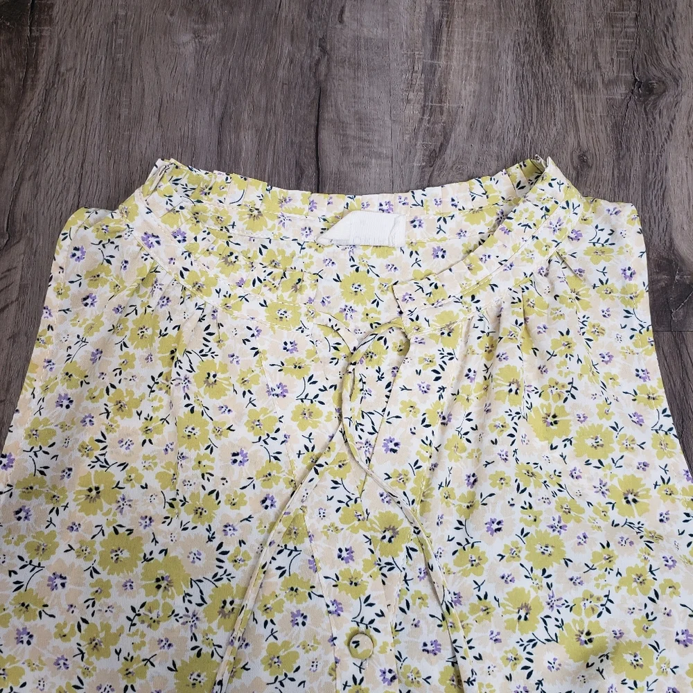 Storia Women's Medium Floral Sundress Loose‎ Flowy Ruffle Detail Sleeveless Tier